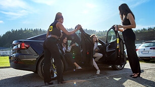 VIP guests arriving at the Autodromo Enzo e Dino Ferrari for the Emilia Romagna Grand Prix