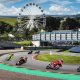 MotoGP race at Sachsenring with panoramic circuit view