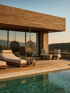 Moderne Hotellobby mit eleganten Sitzbereichen und stilvollem Empfang.