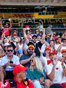 Fans disfrutando del ambiente desde la grada.